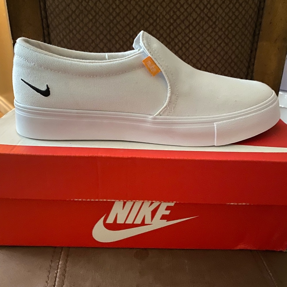 Nike White Slip On Sneakers